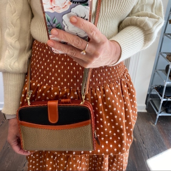 Tri Tone Crossbody Wallet Organizer Six Ring Note paper Brown Black Taupe - Picture 2 of 13